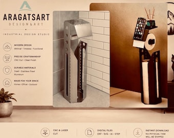 Laser Cut Toilet Paper Holder: Modern Metal Home Decor (Digital Download DXF - AI Files)