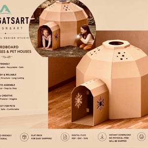 Faltbares Iglu-Spielhaus aus Pappe – Montessori-inspirierter Spielplatz zum Selberbauen (Digitaler Download)