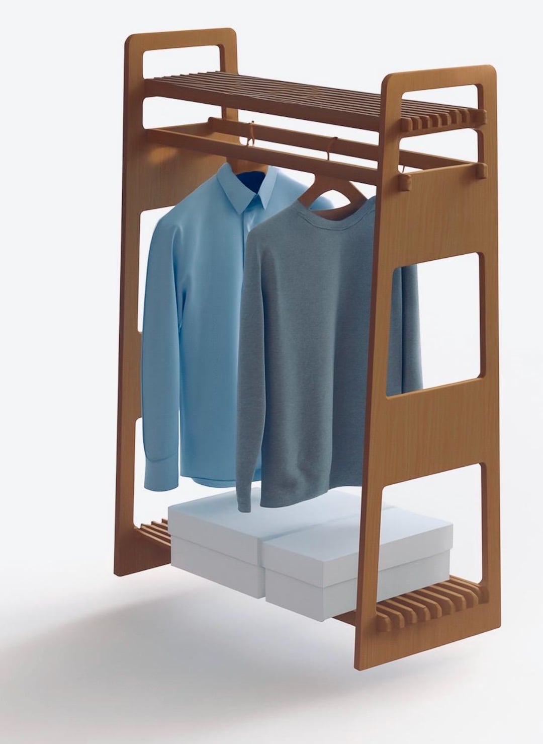 Modern Plywood Clothes Rack Storage Plans: DIY CNC Laser Cut Files ...