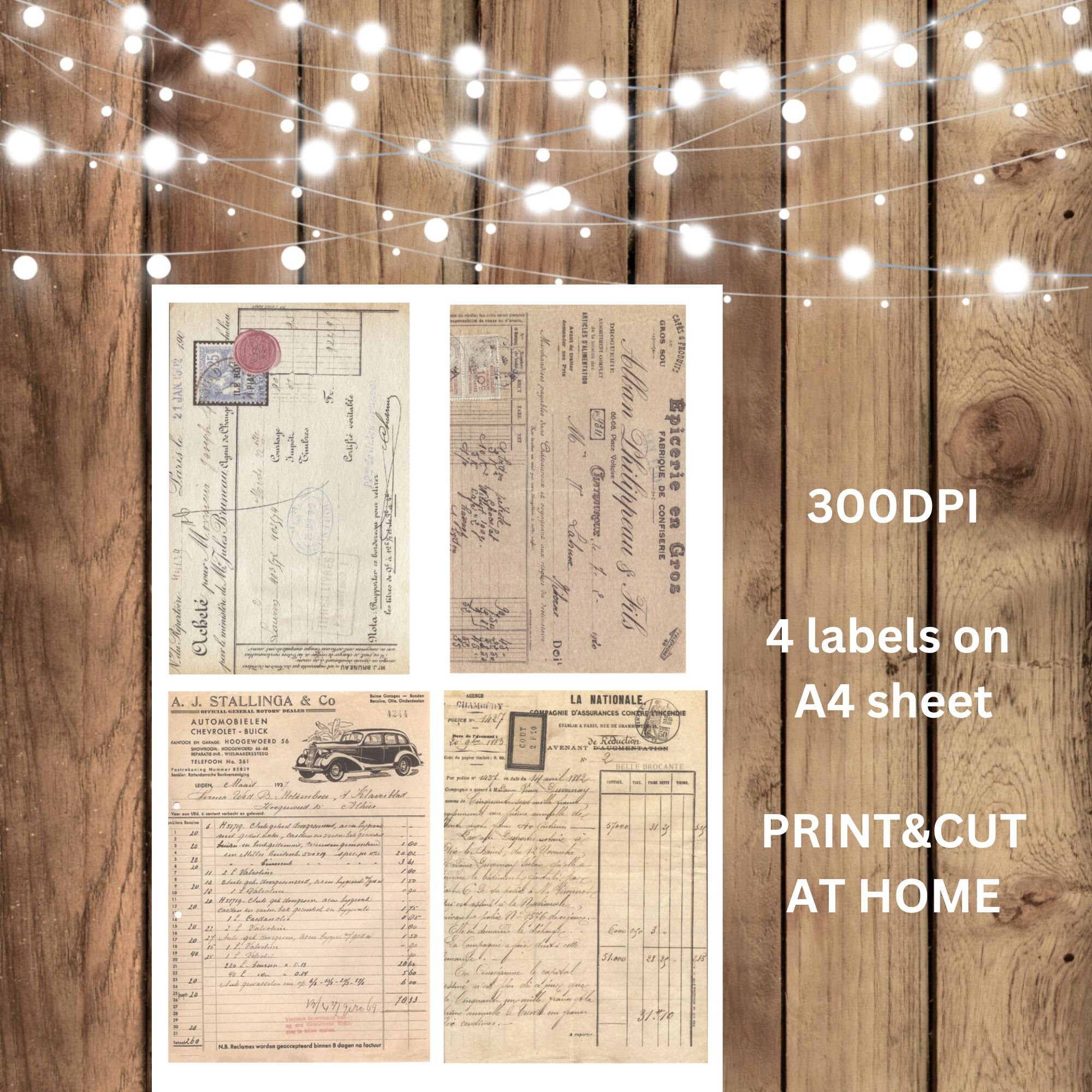 Printable Vintage Newspaper Document Apothecary Etsy