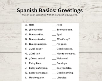 Spanish Kids Printable Etsy