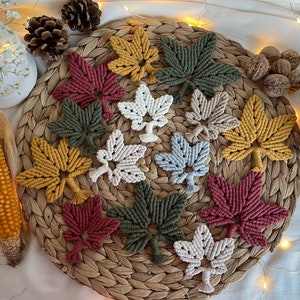 Makramee Ahornblatt / Makramee Blatt / Boho / Herbstdeko in verschiedenen Größen und Farben