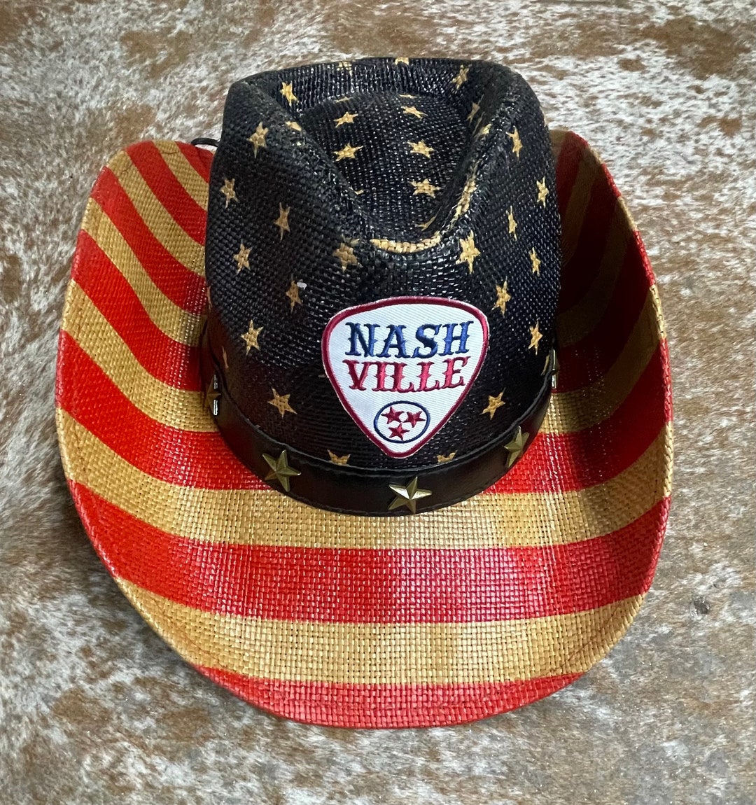 Red White and Blue Nashville Cowboy Hat Nashville Cowgirl Etsy