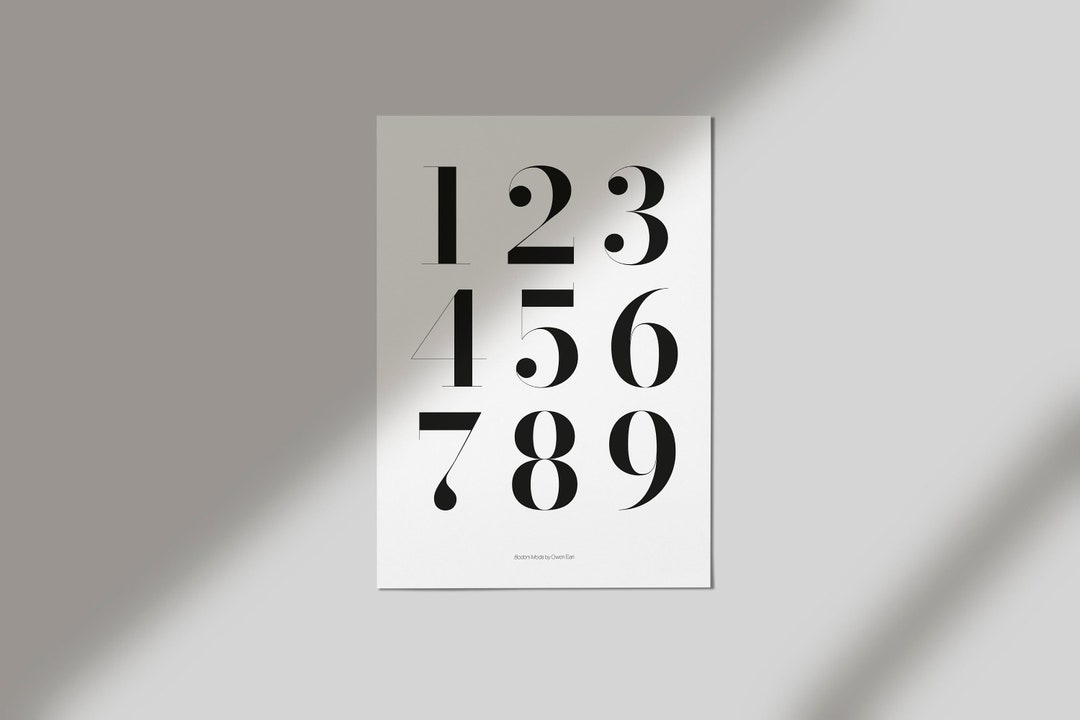 Countdown Typography PRINTABLE A3 Poster Countdown Typography Bodoni Moda Modern Typeface ...
