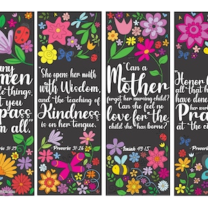 Mother's Day Scripture Printable Bookmarks - Etsy