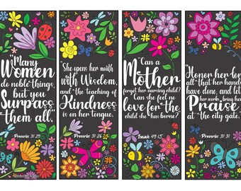 Mother's Day Bookmark, Printable Bookmarks Set of 5, Mother's Day Gift ...