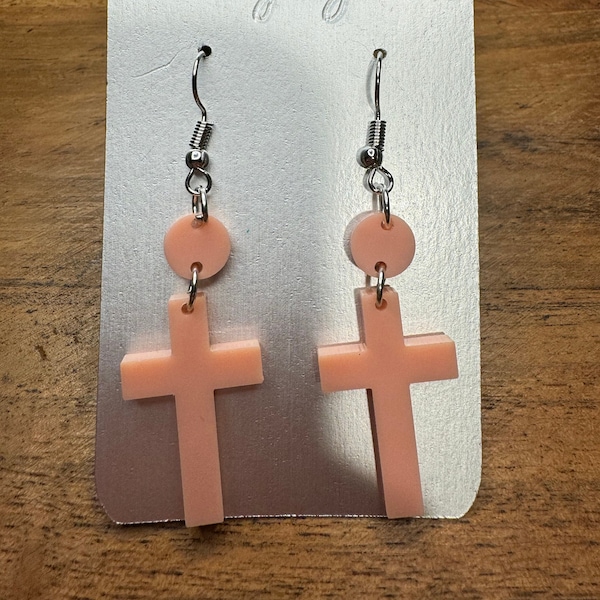 Acrylic Earrings | Acrylic Easter Cross Earrings | Dangle Earrings | Easter Earrings | Lightweight Earrings | Christian Easter Earrings