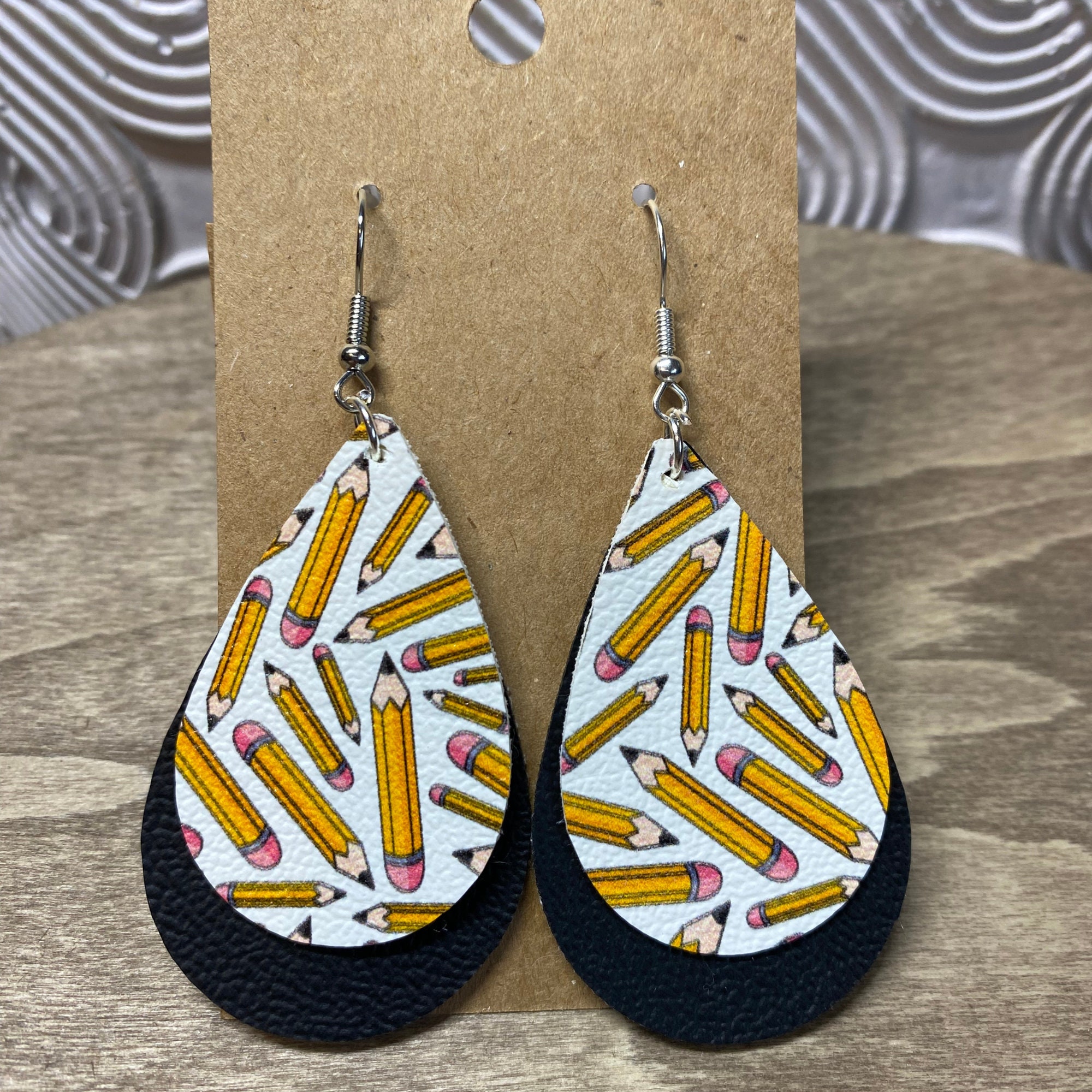 Faux Leather Earrings Etsy