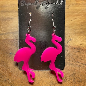 Acrylic Earrings | Acrylic Flamingo Earrings | Dangle Earrings | Summer Earrings | Lightweight Earrings | Florida Earrings