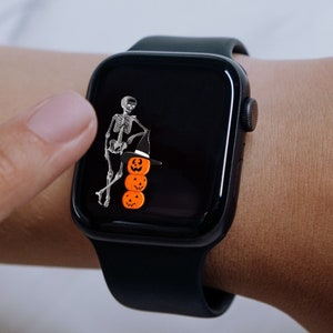 Halloween Apple Watch Face, Aesthetic Apple Watch Face, Apple watch wallpaper, Halloween apple watch wallpaper, Skeleton skull aesthetic