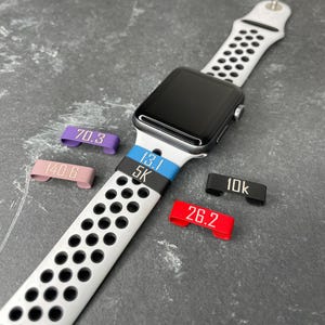 Race Distance Smart Watch Charm, Gift for Runners, Marathon Gift, Personalized Watch Band Charm, Watch Tag, Apple Watch, Garmin, Smart Watch