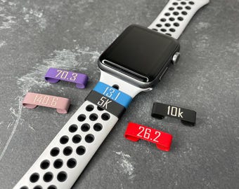 Race Distance Smart Watch Charm, Gift for Runners, Marathon Gift, Personalized Watch Band Charm, Watch Tag, Apple Watch, Garmin, Smart Watch