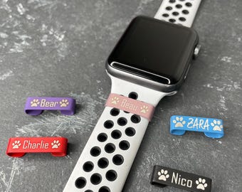 Personalized Paw Prints Smart Watch Charm, Personalized Watch Band Charm, Watch Tag, Apple Watch, Garmin, Smart Watch, Watch Accessory