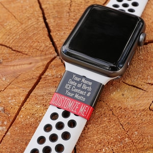 Medical ID Tag, Emergency Contact Information, Watch Badge, Personalized Watch Band Charm, Medical Alert Tag, Apple Watch, Garmin, Coros