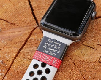Medical ID Tag, Emergency Contact Information, Watch Badge, Personalized Watch Band Charm, Medical Alert Tag, Apple Watch, Garmin, Coros