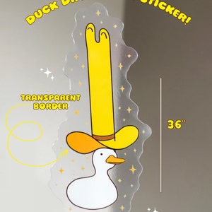 AUTOCOLLANT CANARD COWBOY | Sticker canard mignon, canard rigolo, sticker animal mignon, sticker rigolo, sticker meme, sticker waterproof, sticker oiseau rigolo