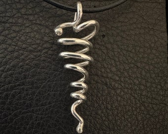 Sterling silver tendril pendant
