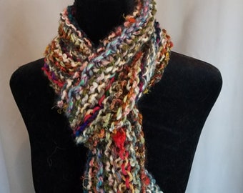 Boho Knitted Ribbon Scarf - Spirit Walker