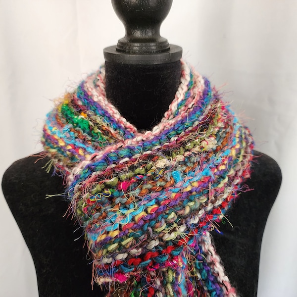 Ribbon Yarn Scarf Etsy