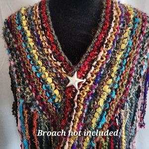 Triangle Boho Knitted Ribbon Shawl - Exhilarating