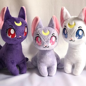 Sailor Moon Inspired Diana Luna Artemis Cats Plush Set