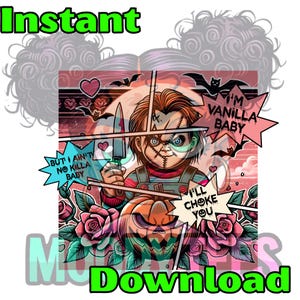 Vanilla Baby Chucky 2 PNG Bundle | Funny Horror Digital Download | Creepy Cute Valentine Sublimation | Dark Humor Sarcasm | Sassy Killer Art