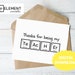 Science Teacher Thank You Card, Printable, Chemistry, Periodic Table of ...