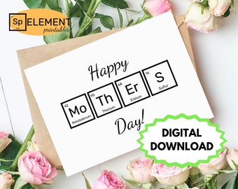 Nerdy Mother's Day Card: Periodic Table Chemistry Gift (Digital Download)
