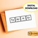 Science Teacher Thank You Card, Printable, Chemistry, Periodic Table of ...
