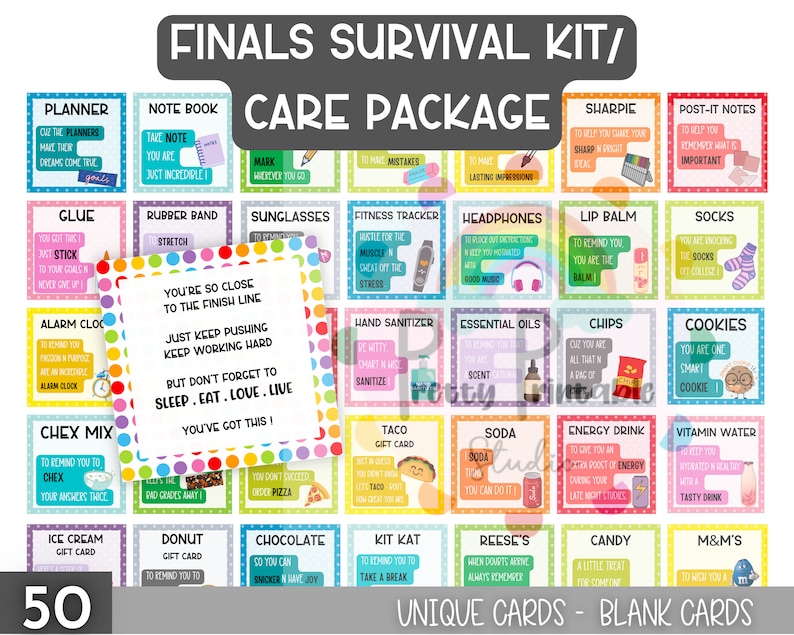 Finals Survival Kit - College Care Package - College Survival Kit ...