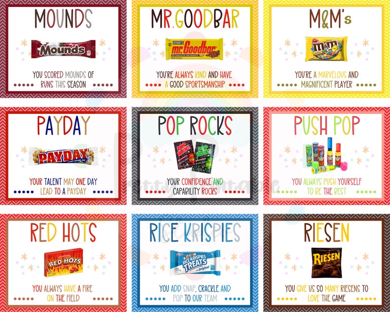 40 Softball Candy Bar Award Certificates Softball Player Award Softball