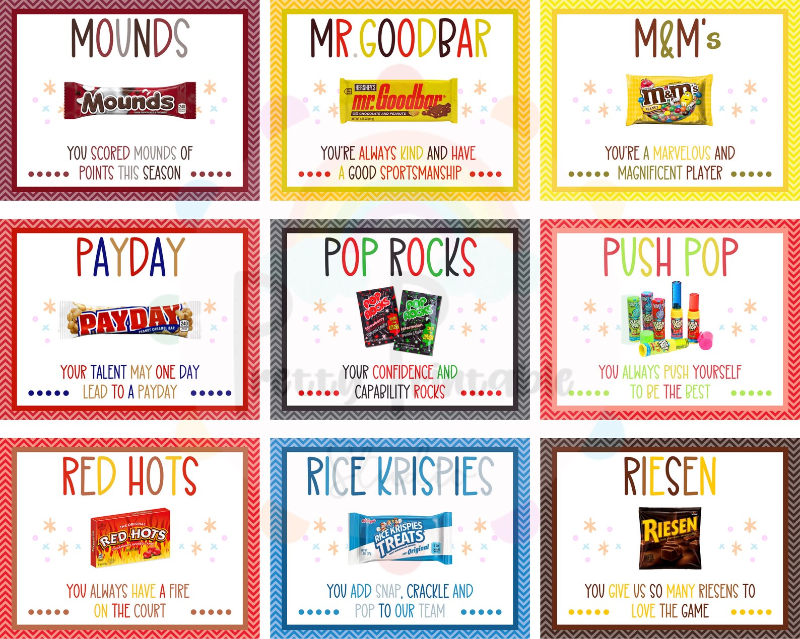 40 Volleyball Team Candy Bar Award Certificates Volleyball Candy Bar