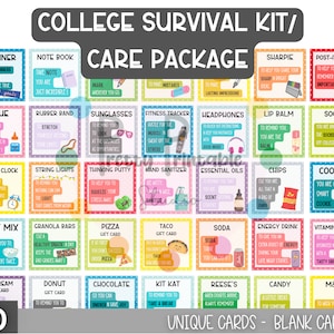 College care package - College gift tag - College survival kit printable  - School survival kit - Student survival kit - Student care cards