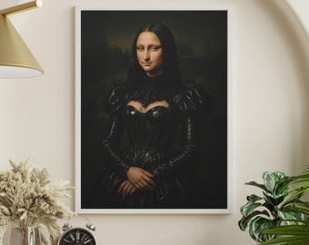 Mona Lisa Punk Art, Rebellious Mona Lisa, Punk Rock Portrait