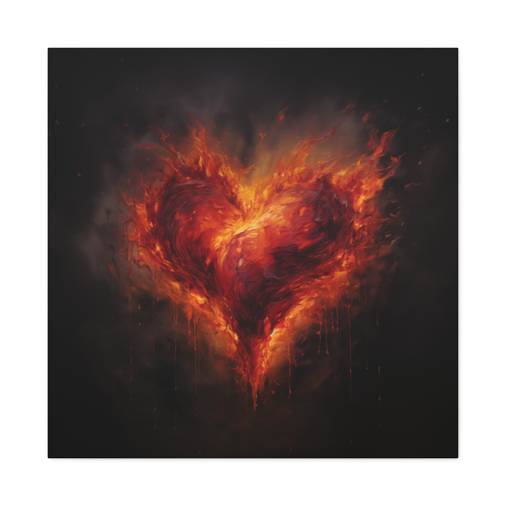 Fiery Heart Canvas Print - Etsy Israel, image size:2048x2048