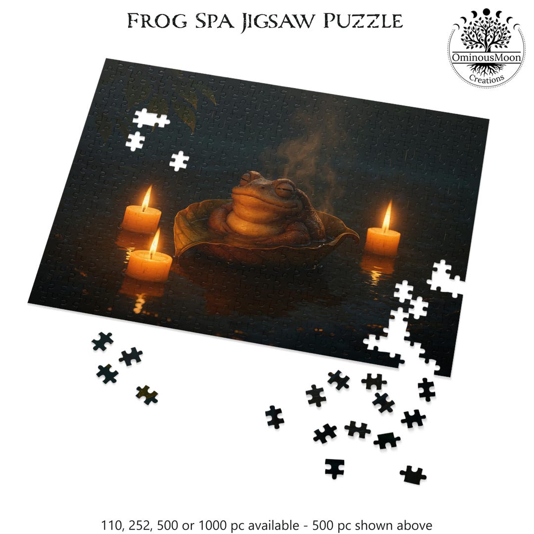 Spa Puzzled Frog Spa Jigsaw Puzzle, Frog Hot Spring Puzzle, Tranquil Frog Puzzle ...