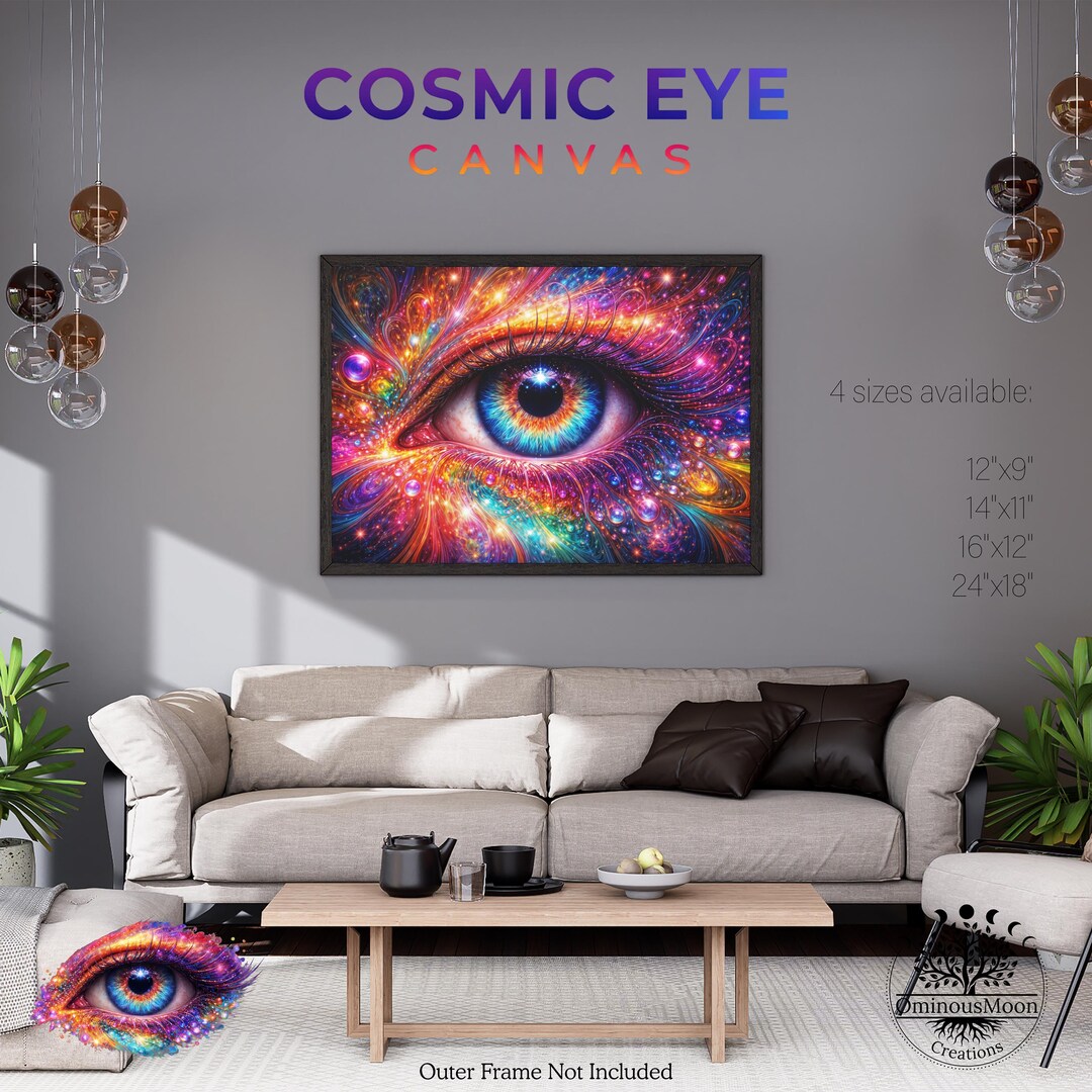 Cosmic Eye Canvas Print Wall Hanging Art, Psychedelic Galaxy Vision ...