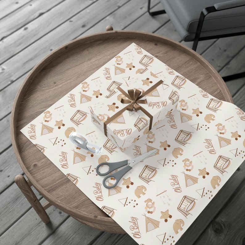 Baby Shower Wrapping Paper Custom Design by Vuedelavie for Etsy