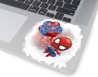 Spidey Happy Birthday SuperHero Kiss-Cut Aufkleber 10,5 x 10,5 cm