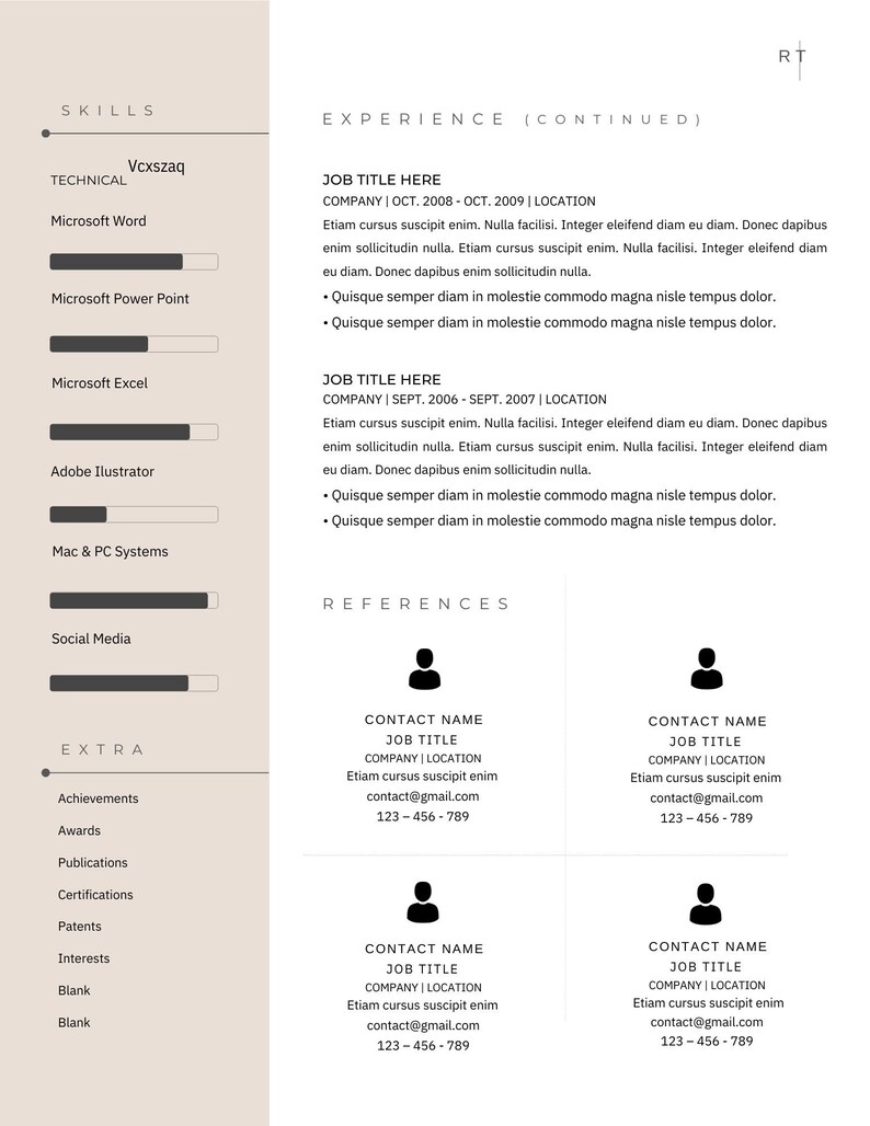 Executive Resume Template for Google Docs Word PDF File - Etsy