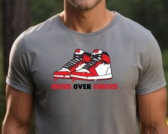 Kicks Over Chicks mens shirt | mens Sweatshirt | ments humor shirt | mens Pullover | Valentine&#39;s Day Graphic | Valentine&#39;s Day Men