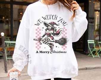 We Witch You a Merry Christmas, Merry Witchmas, Witchy Christmas, Halloween Christmas, Merry Creepmas, Merry Gothmas, Spooky Christmas, Kerstmis