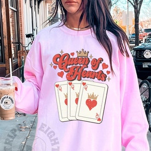 Sudadera de la Reina de Corazones, Sudadera de Estética Preppy, Sudadera de Naipes, Camiseta de Alicia en el País de las Maravillas, Regalo del Día de San Valentín, Camiseta de Moda