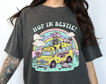 Struggle Bus Hop In Bestie Shirt, Trendy Struggle Bus Shirt, Funny Mental Health Struggle Shirt, Mental Health Humor, Snarky Skeleton