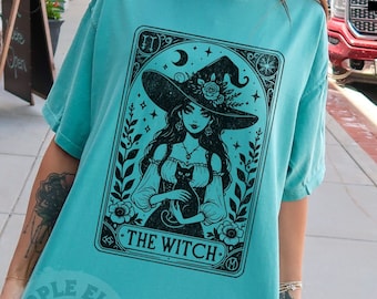 The Witch Tarot Card Shirt, Witchy Vibes Shirt, Black Cat Celestial Gothic T-Shirt, Season of the Witch Shirt, Coven Shirt, Comfort Colors