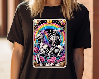 La camisa de la carta del tarot de la audacia, la camiseta de la carta del tarot esqueleto, la camisa de la carta del tarot del esqueleto de la audacia, la camisa de la carta del tarot, la carta del tarot Tarot místico