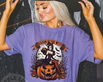 Season Of The Witch, Comfort Colors Halloween Shirt, Retro Witch Shirt, Cute Witch Shirt, Spooky Witch Shirt, Witch Vibes Tshirt, Coven Tee
