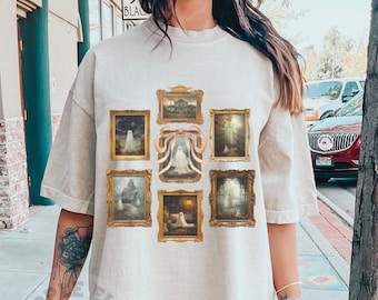 Halloween Spooky Season Shirt,Trending Guest Check Coquette Halloween Shirt, Witchy Skeleton Vintage Shirt, Haunted Ghost Picture Shirt
