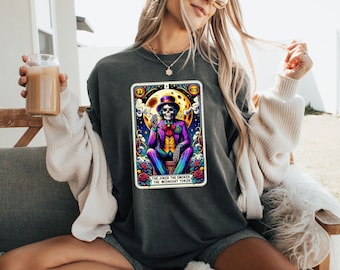 The Joker Smoker Midnight Toker Tarot Card, clowncore, clown core tshirt, born to clown, clowncore tarot card tshirt, comfort colors