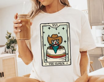 Clowncore tshirt, the joker tshirt, Joker tarot card tshirt, clown tarot card, clown shirt, clown core, comfort colors, clown graphic tshirt